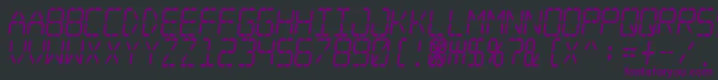 Czcionka Digitaldreamskewnarrow – fioletowe czcionki na czarnym tle