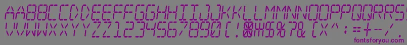 Czcionka Digitaldreamskewnarrow – fioletowe czcionki na szarym tle
