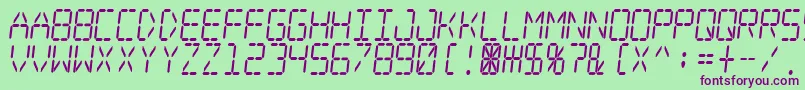 Digitaldreamskewnarrow Font – Purple Fonts on Green Background