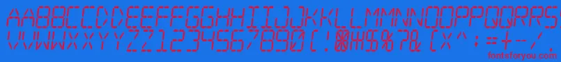Digitaldreamskewnarrow Font – Red Fonts on Blue Background