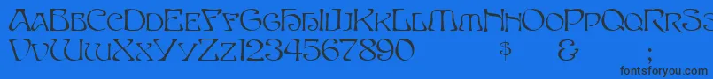 Passcaps Font – Black Fonts on Blue Background