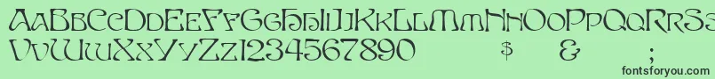 フォントPasscaps – 緑の背景に黒い文字