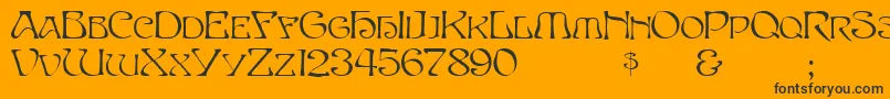 Passcaps Font – Black Fonts on Orange Background