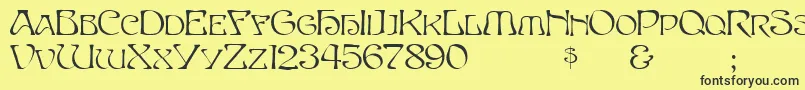 Passcaps Font – Black Fonts on Yellow Background