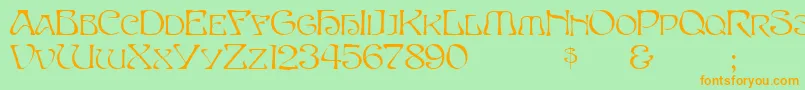 Passcaps Font – Orange Fonts on Green Background