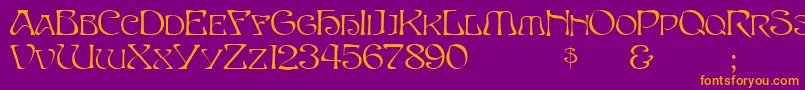 Passcaps Font – Orange Fonts on Purple Background