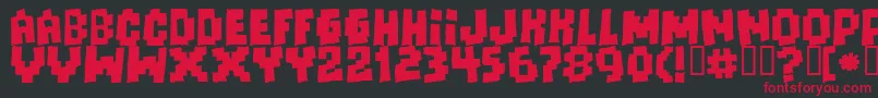 フォントFrean0 – 黒い背景に赤い文字