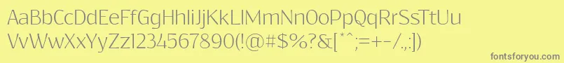 Resagokrlight Font – Gray Fonts on Yellow Background