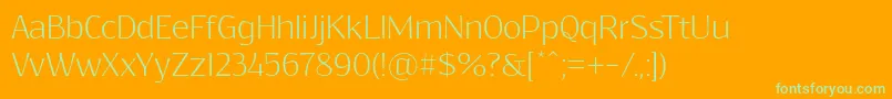 Resagokrlight Font – Green Fonts on Orange Background