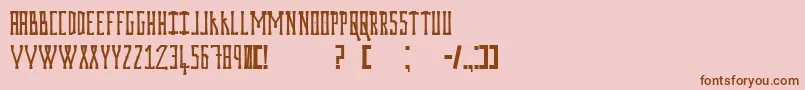 Prodigiumosdrugsv2-Schriftart – Braune Schriften auf rosa Hintergrund