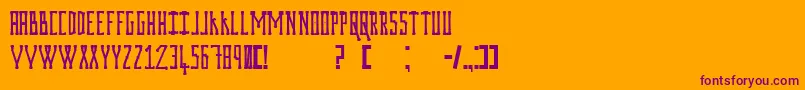 Prodigiumosdrugsv2-Schriftart – Violette Schriften auf orangefarbenem Hintergrund