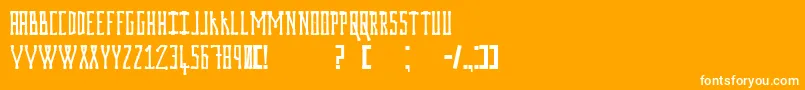 Prodigiumosdrugsv2-fontti – valkoiset fontit oranssilla taustalla