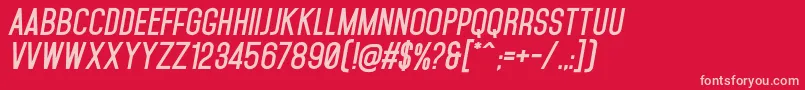 MohaveBoldItalics Font – Pink Fonts on Red Background