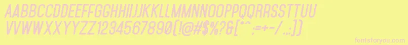 Fonte MohaveBoldItalics – fontes rosa em um fundo amarelo