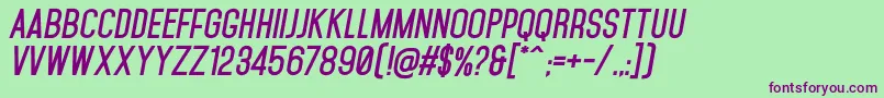 MohaveBoldItalics Font – Purple Fonts on Green Background