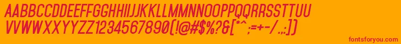 MohaveBoldItalics-Schriftart – Rote Schriften auf orangefarbenem Hintergrund
