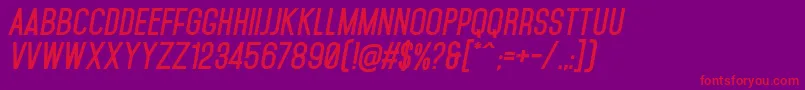 フォントMohaveBoldItalics – 紫の背景に赤い文字
