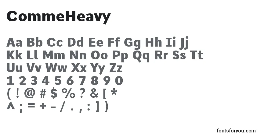 Schriftart CommeHeavy – Alphabet, Zahlen, spezielle Symbole
