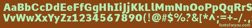 CommeHeavy Font – Green Fonts on Brown Background