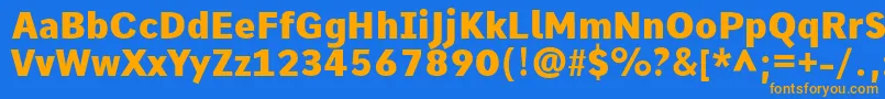 CommeHeavy Font – Orange Fonts on Blue Background
