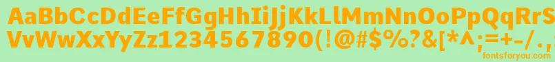 CommeHeavy Font – Orange Fonts on Green Background