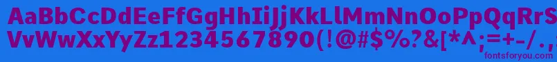 CommeHeavy Font – Purple Fonts on Blue Background