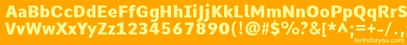 CommeHeavy Font – Yellow Fonts on Orange Background