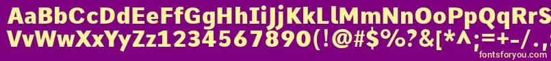CommeHeavy Font – Yellow Fonts on Purple Background