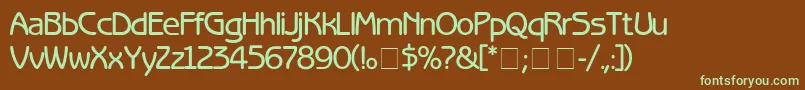 BenguiatGothicMedium-Schriftart – Grüne Schriften auf braunem Hintergrund