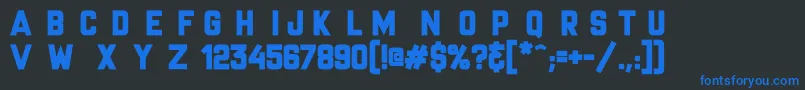 Czcionka MrHeadlines – niebieskie czcionki na czarnym tle