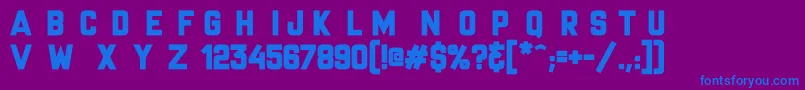 Fonte MrHeadlines – fontes azuis em um fundo violeta