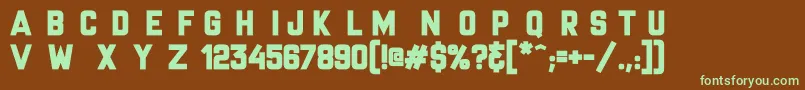 MrHeadlines-fontti – vihreät fontit ruskealla taustalla