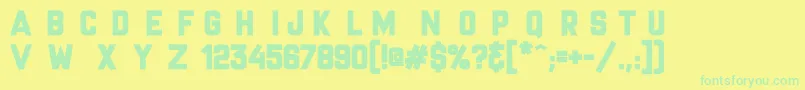 MrHeadlines Font – Green Fonts on Yellow Background