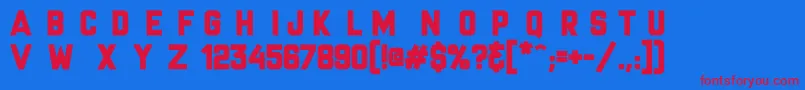 MrHeadlines-fontti – punaiset fontit sinisellä taustalla