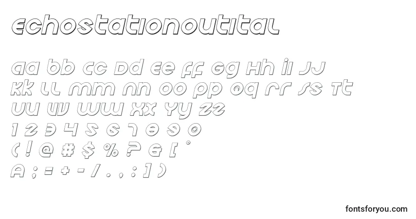 Czcionka Echostationoutital – alfabet, cyfry, specjalne znaki