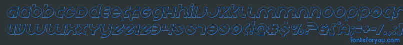 Echostationoutital Font – Blue Fonts on Black Background