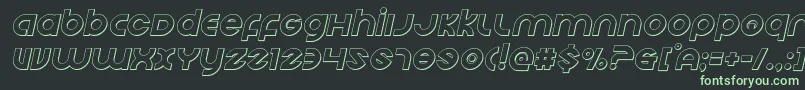 Echostationoutital Font – Green Fonts on Black Background