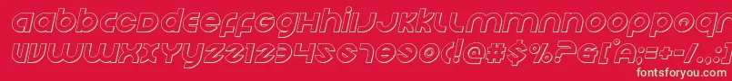 Echostationoutital Font – Green Fonts on Red Background