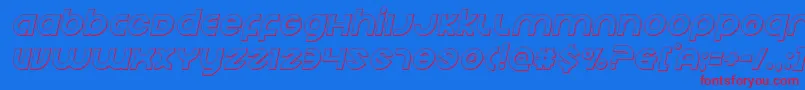 Echostationoutital Font – Red Fonts on Blue Background