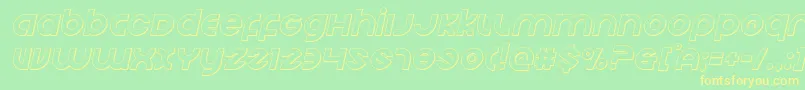 Echostationoutital Font – Yellow Fonts on Green Background