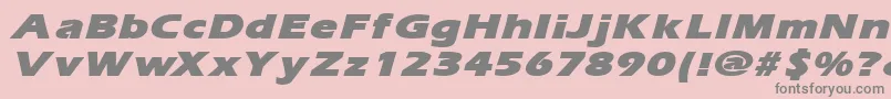 ErgoemildblackexpandedItalic Font – Gray Fonts on Pink Background