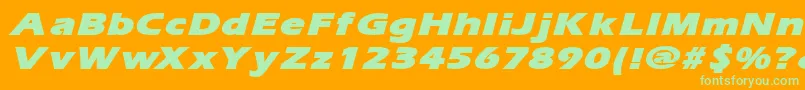 ErgoemildblackexpandedItalic Font – Green Fonts on Orange Background