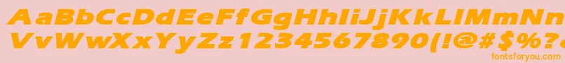 ErgoemildblackexpandedItalic Font – Orange Fonts on Pink Background