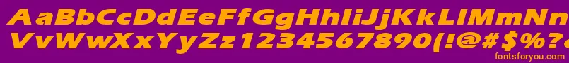 ErgoemildblackexpandedItalic Font – Orange Fonts on Purple Background