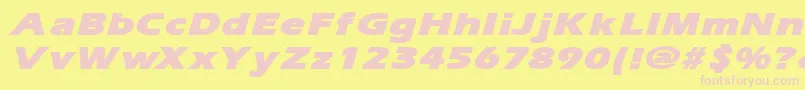 ErgoemildblackexpandedItalic Font – Pink Fonts on Yellow Background