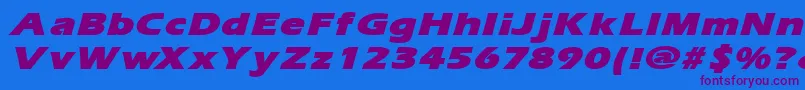 ErgoemildblackexpandedItalic Font – Purple Fonts on Blue Background