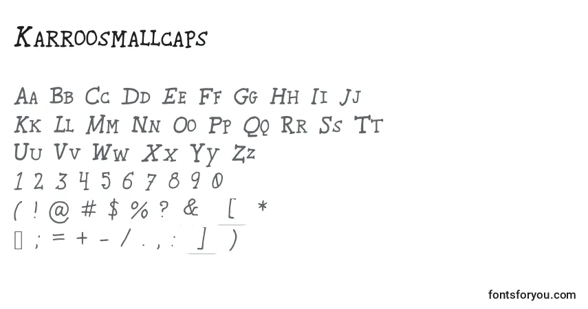 A fonte Karroosmallcaps – alfabeto, números, caracteres especiais
