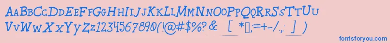 Karroosmallcaps-fontti – siniset fontit vaaleanpunaisella taustalla