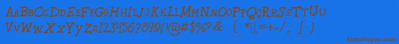 Karroosmallcaps Font – Brown Fonts on Blue Background