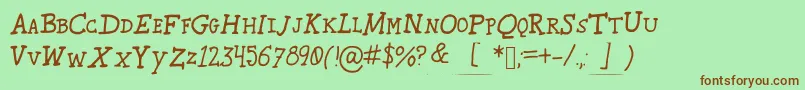 Karroosmallcaps Font – Brown Fonts on Green Background